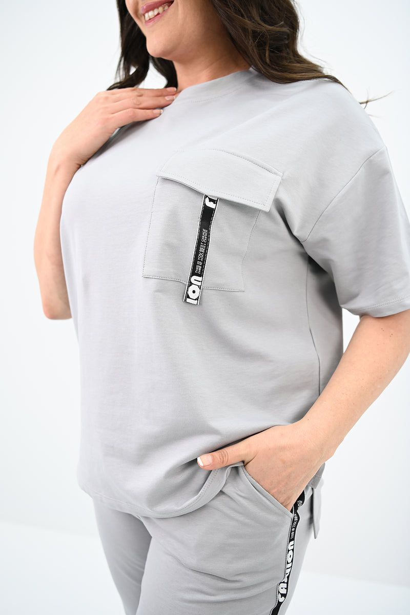 Kadın Büyük Beden Yan Şerit Detaylı Eşofman Takımı 8088-24