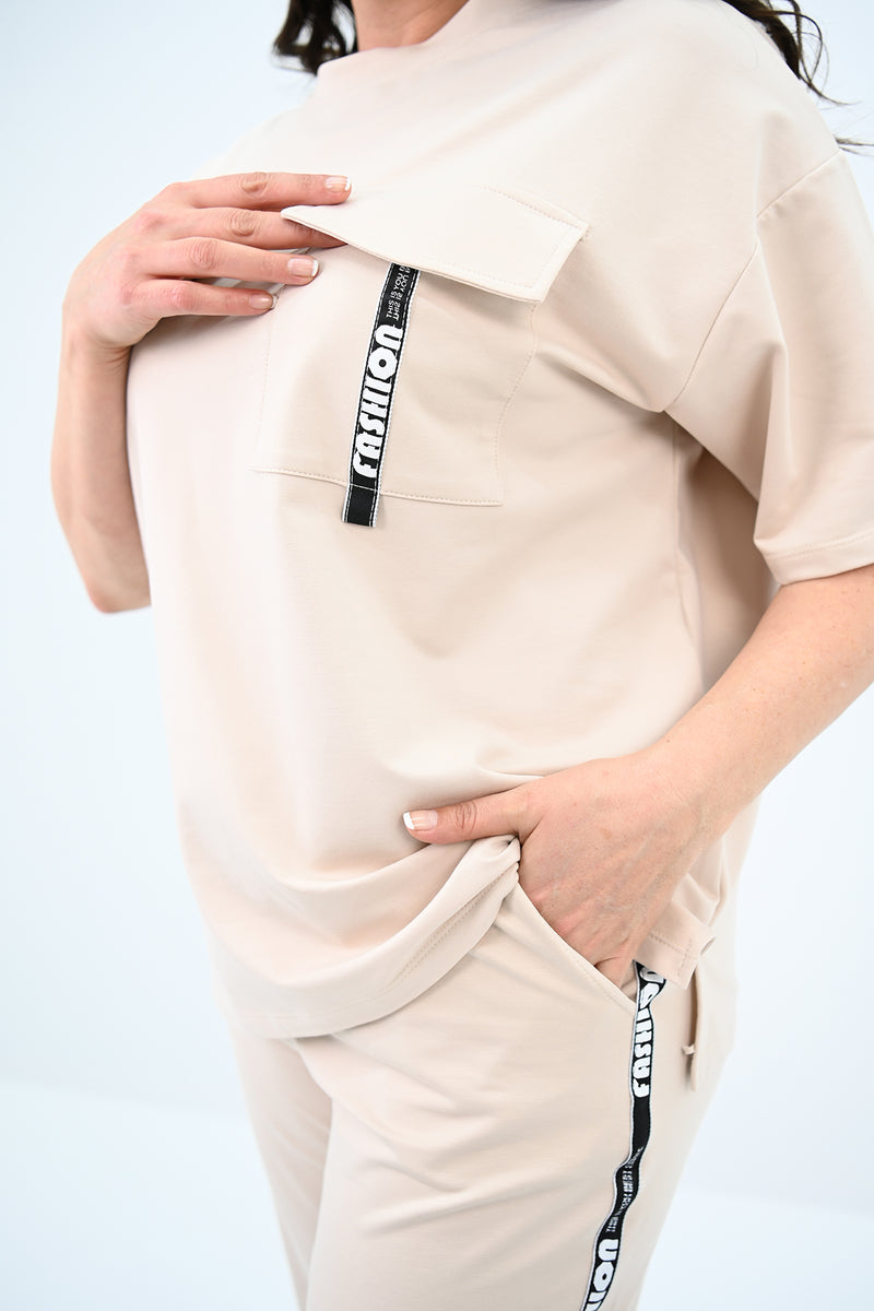 Kadın Büyük Beden Yan Şerit Detaylı Eşofman Takımı 8088-24