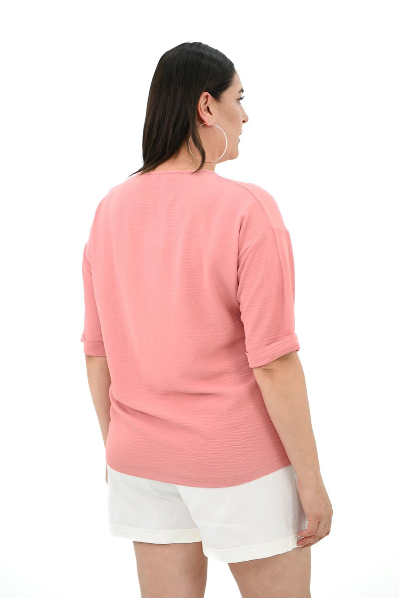 Kadın Büyük Beden Yüz Baskılı T-shirt 1788-25