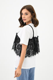 Kadın Dantel Detaylı T-shirt 1772-24
