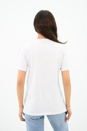 Kadın Gold Taş Baskılı T-shirt 1730-24