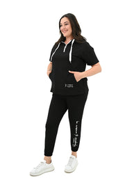 Kadın Kapüşonlu Büyük Beden Eşofman Takımı 3759-23