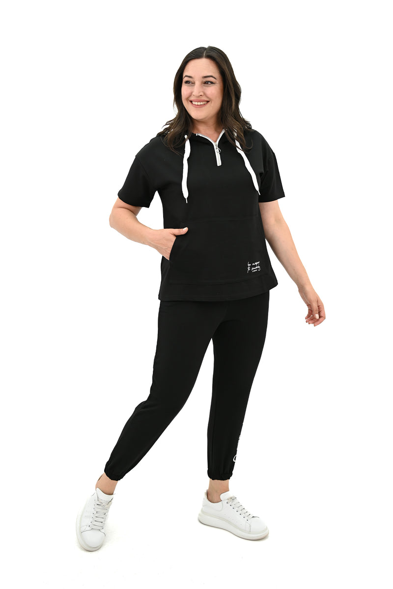 Kadın Kapüşonlu Büyük Beden Eşofman Takımı 3759-23