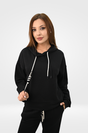 Kadın Kapüşonlu Lastik Paça Detaylı Eşofman Takımı 4161-25