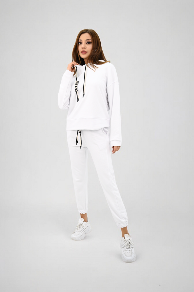Kadın Kapüşonlu Lastik Paça Detaylı Eşofman Takımı 4161-25