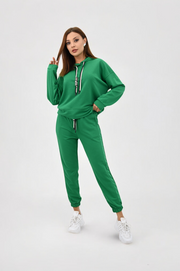 Kadın Kapüşonlu Lastik Paça Detaylı Eşofman Takımı 4161-25