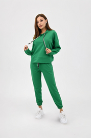 Kadın Kapüşonlu Lastik Paça Detaylı Eşofman Takımı 4161-25