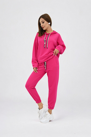 Kadın Kapüşonlu Lastik Paça Detaylı Eşofman Takımı 4161-25