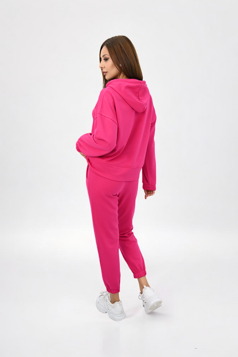 Kadın Kapüşonlu Lastik Paça Detaylı Eşofman Takımı 4161-25