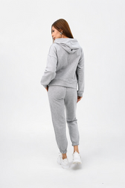 Kadın Kapüşonlu Lastik Paça Detaylı Eşofman Takımı 4161-25
