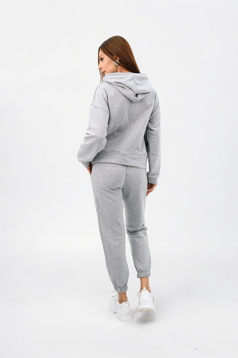 Kadın Kapüşonlu Lastik Paça Detaylı Eşofman Takımı 4161-25