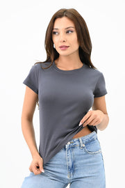 Kadın Kısa Kollu Basic T-shirt 1775-25