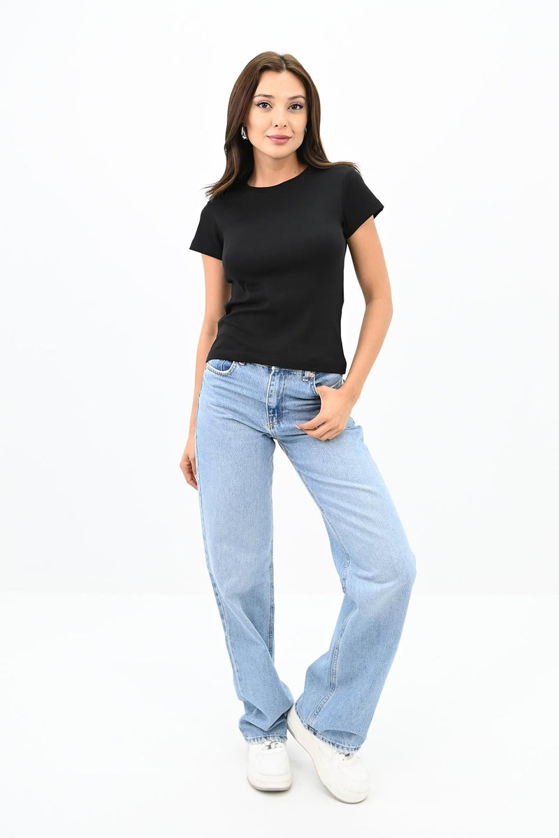 Kadın Kısa Kollu Basic T-shirt 1775-25