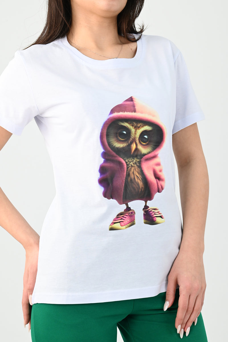 Kadın Kısa Kollu Baskılı Eşofman Takımı 3773-23