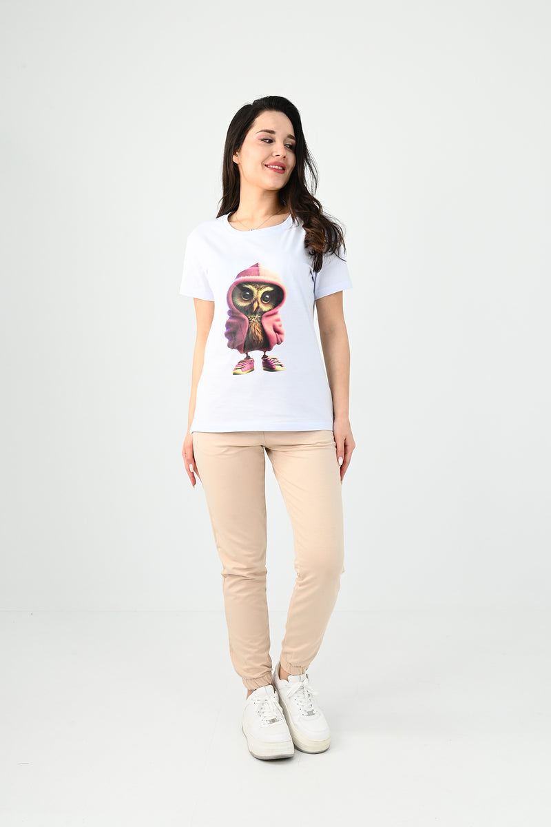 Kadın Kısa Kollu Baskılı Eşofman Takımı 3773-23