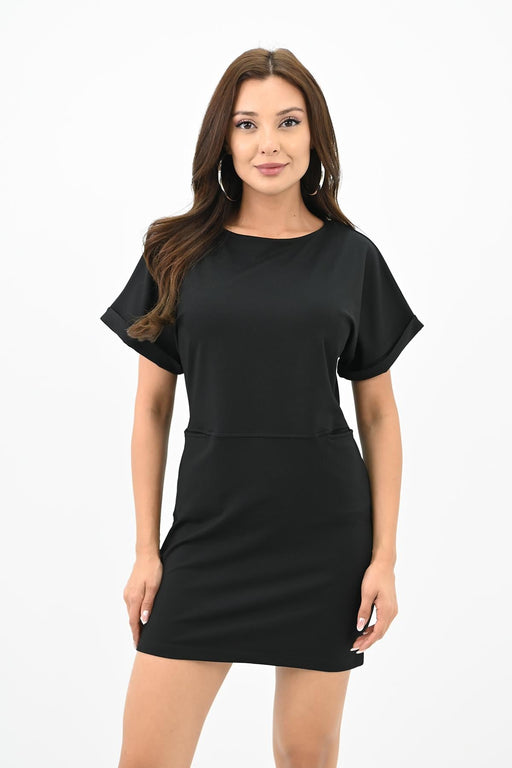 Kadın Kısa Kollu Cep Detaylı Elbise 5221-24
