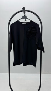 Kadın Kısa Kollu Çiçek Aksesuarlı Eşofman Takımı 4271-25