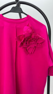 Kadın Kısa Kollu Çiçek Aksesuarlı Eşofman Takımı 4271-25