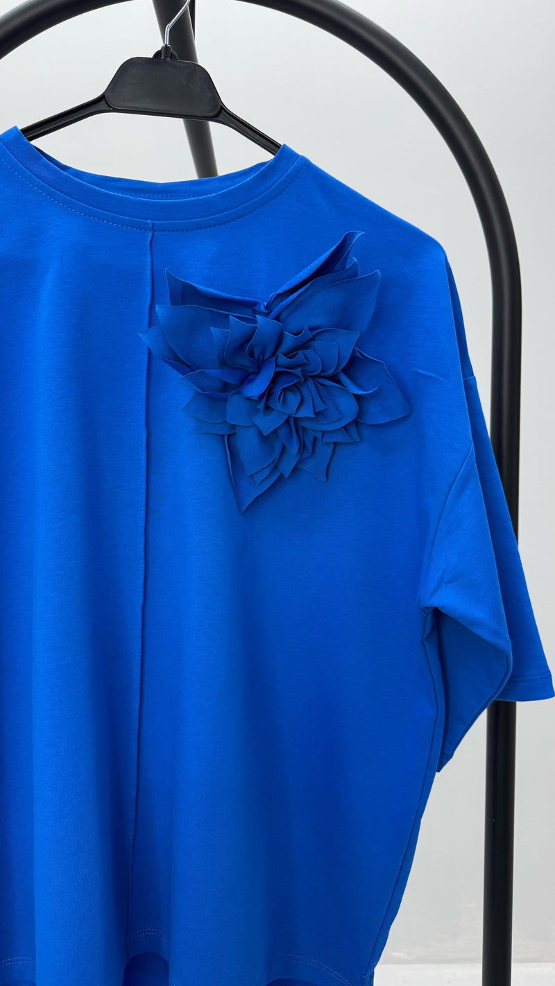 Kadın Kısa Kollu Çiçek Aksesuarlı Eşofman Takımı 4271-25