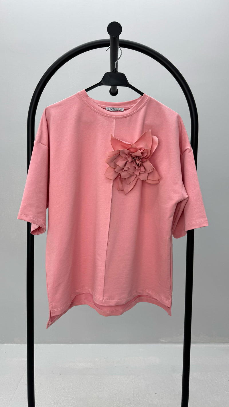 Kadın Kısa Kollu Çiçek Aksesuarlı Eşofman Takımı 4271-25