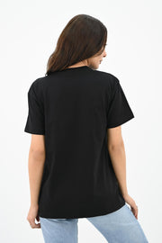 Kadın Leopar Baskılı T-shirt 1731-24