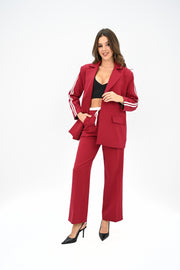 Kadın Şerit Detaylı Oversize Ceket Takım 9007-25