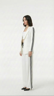 Kadın Şerit Detaylı Oversize Ceket Takım 9007-25