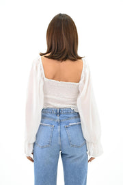 Kadın Şifon Crop Bluz 1734-24
