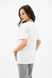 Kadın Taş Baskı Detaylı T-shirt 1749-24