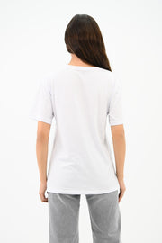 Kadın Taş Baskı Detaylı T-shirt 1749-24