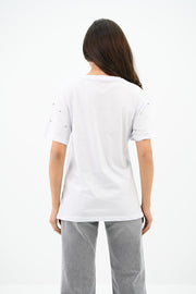 Kadın Taş İşleme Detaylı T-shirt 1750-24