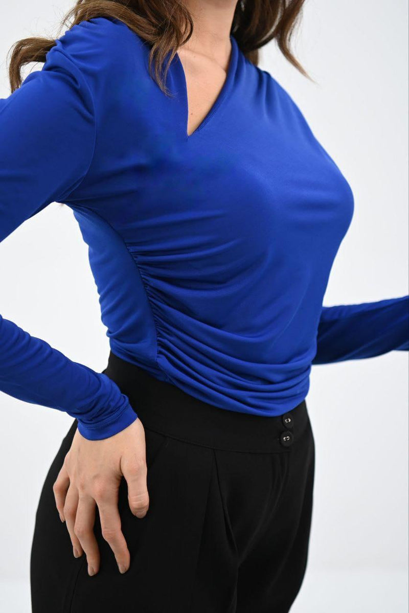 Kadın Uzun Kollu Asimetrik Yaka Çıtçıtlı Body 1875-25