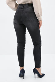 Kadın Yüksek Bel Füme Jean Pantolon 6189-23