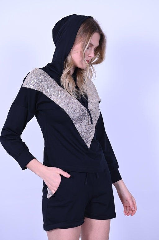 Pul Payet Detaylı Şortlu İkili Takımı 9027