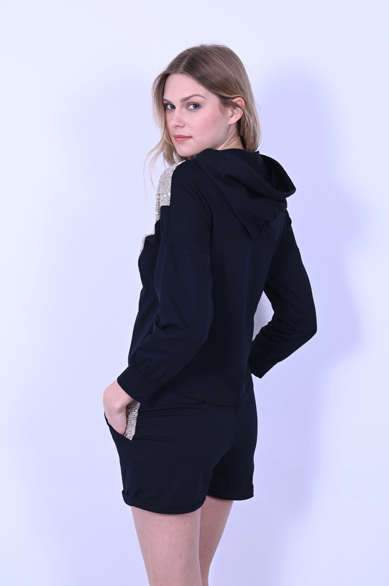 Pul Payet Detaylı Şortlu İkili Takımı 9027